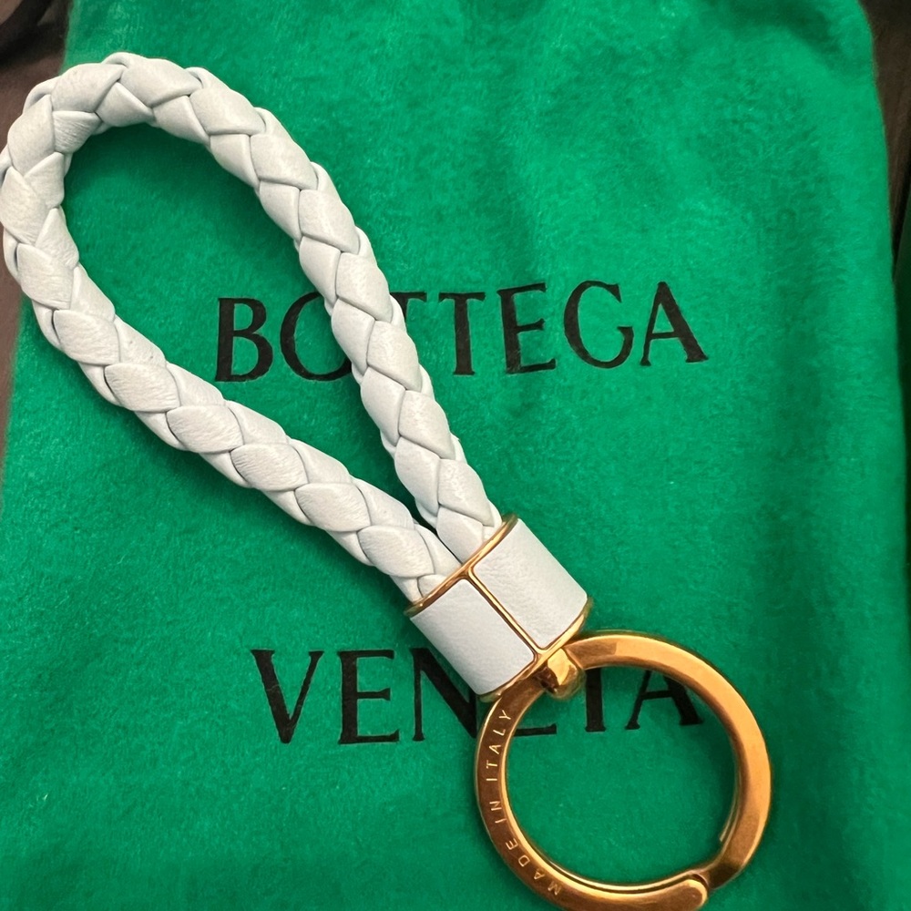 Bottega Veneta Blue Intrecciato Key Ring